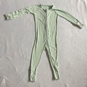 Ribbed Zip-Front Kids One-Piece in Light Mint